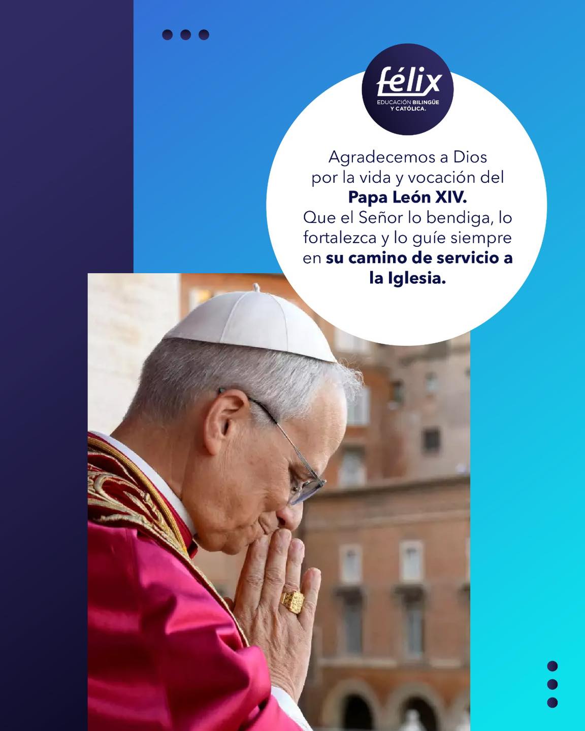 Habemus Papam🕊️🙏
Vivimos historia juntos, este jueves 8 de mayo de 2025 a las 6:00 p.m. hora de Italia, el mundo entero nos regocijamos al ver humo blanco de la Capilla Sixtina del Vaticano.🕯️
Robert Francis Prevost, elegido como el Pontífice 267 sucesor de San Pedro, hoy nuestro Papa Leon XIV.
Conociendo un poco más a nuestro Papa:
•Nació el 14 de septiembre de 1955 en Chicago.
•A los 22 años inició en el noviciado de la orden de San Agustín en la provincia de nuestra señora del buen consejo en Saint Louis.
•Cursó sus estudios en Catholic Theological Union de Chicago donde obtuvo un diploma en Teología.
•A los 27 años fue enviado a Roma a estudiar Derecho Canónico en la Pontificia universidad Santo Tomás de Aquino.
•El 19 de junio de 1982 fue ordenado Sacerdote.
•En 1985 fue enviado a la misión Chulucanas, en Piura, Perú.
•En 1987 regresó a Estados Unidos y fue director de vocaciones y misiones de la provincia Agustiana.
•En 1988 fue enviado a Perú a la mision de Trujillo.
•En Octubre de 2013 se regresó a Chicago para ser formador de profesos y vicario provincial.
•Fue nombrado por el Papa Francisco Arzobispo de la Diocesis de Chiclayo, Perú el 3 de nov de 2014.
•En 2019 fue nombrado miembro de la congregacion para el Clero y en el 2020 miembro de la congregación para los obispos.
•En 2023 es prefecto del Dicasterio para los obispos.
•El 30 de septiembre de 2023 fue creado Cardenal por el Papa Francisco.
#HabemusPapam #TenemosPapa #ColegioCatólico #Felicesporlanoticia