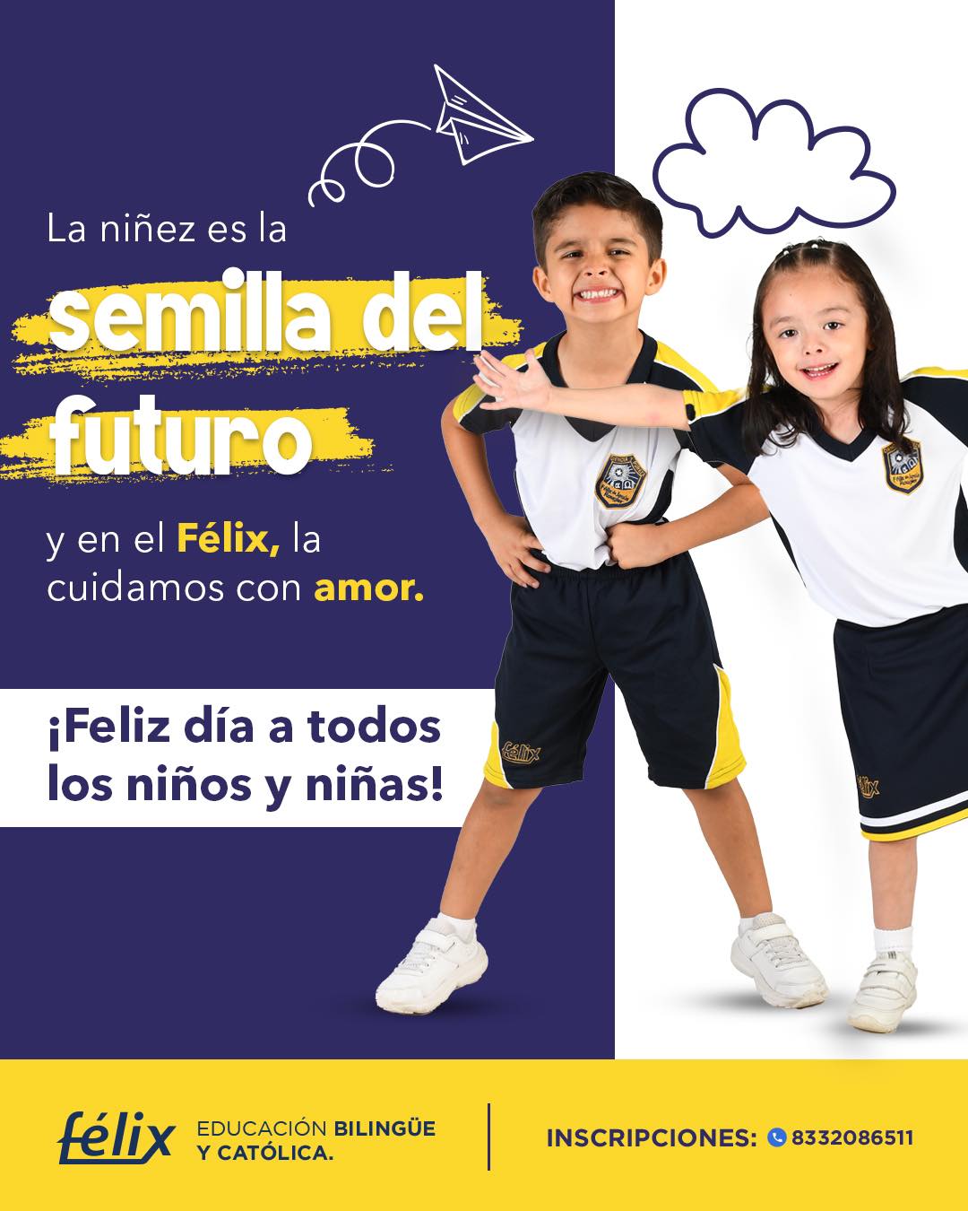🎉 En el Félix celebramos su infancia con amor.
Gracias por permitirnos acompañarlos en este viaje lleno de luz, alegría y crecimiento.
¡Feliz Día del Niño! 💙
Mayores informes: 📲833.228.61.95
#FamiliaFelix #ColegioFelix #EducacionIntegral #ExcelenciaAcademica #FormacionEnValores #ComunidadEscolar #EducacionCatolica #TampicoEduca