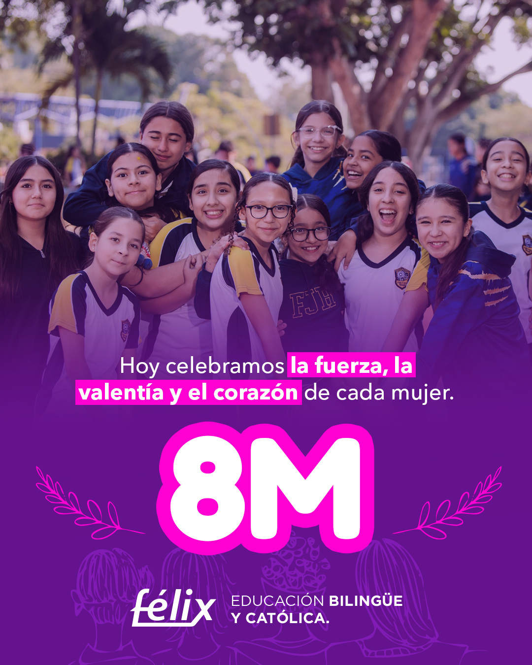 Hoy reconocemos y celebramos a todas las mujeres que forman parte de nuestra comunidad: mamás, maestras, colaboradoras y alumnas💜
Mujeres que educan con amor.
Que acompañan con paciencia.
Que enseñan con el ejemplo.
Que inspiran con su fortaleza.
#ColegioFelix #ExcelenciaAcademica #EducacionCatolica #diadelamujer #8m