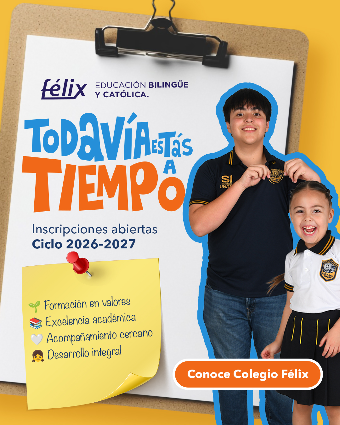 Cada etapa merece un lugar donde los niños puedan crecer, descubrir y sentirse acompañados 🤍

En el Colegio Félix buscamos formar alumnos seguros, felices y preparados para cada nuevo reto.

📩 Aún estás a tiempo de conocer nuestra comunidad.

Mayores informes: 📲 833 208 6511

#ColegioFelix #ExcelenciaAcademica #EducacionCatolica