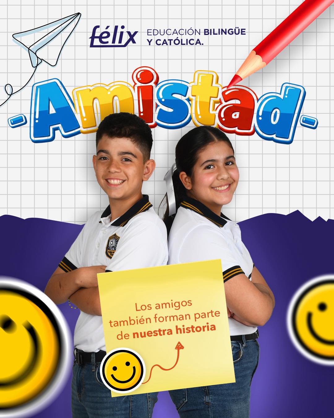 Algunas de las mejores historias de nuestra vida tienen algo en común: los amigos con quienes las compartimos 🤍

Las amistades nos acompañan en los momentos importantes, nos ayudan a crecer y se convierten en recuerdos que permanecen con nosotros por muchos años.

Mayores informes: 📲 833 208 6511

#ColegioFelix #ExcelenciaAcademica #EducacionCatolica