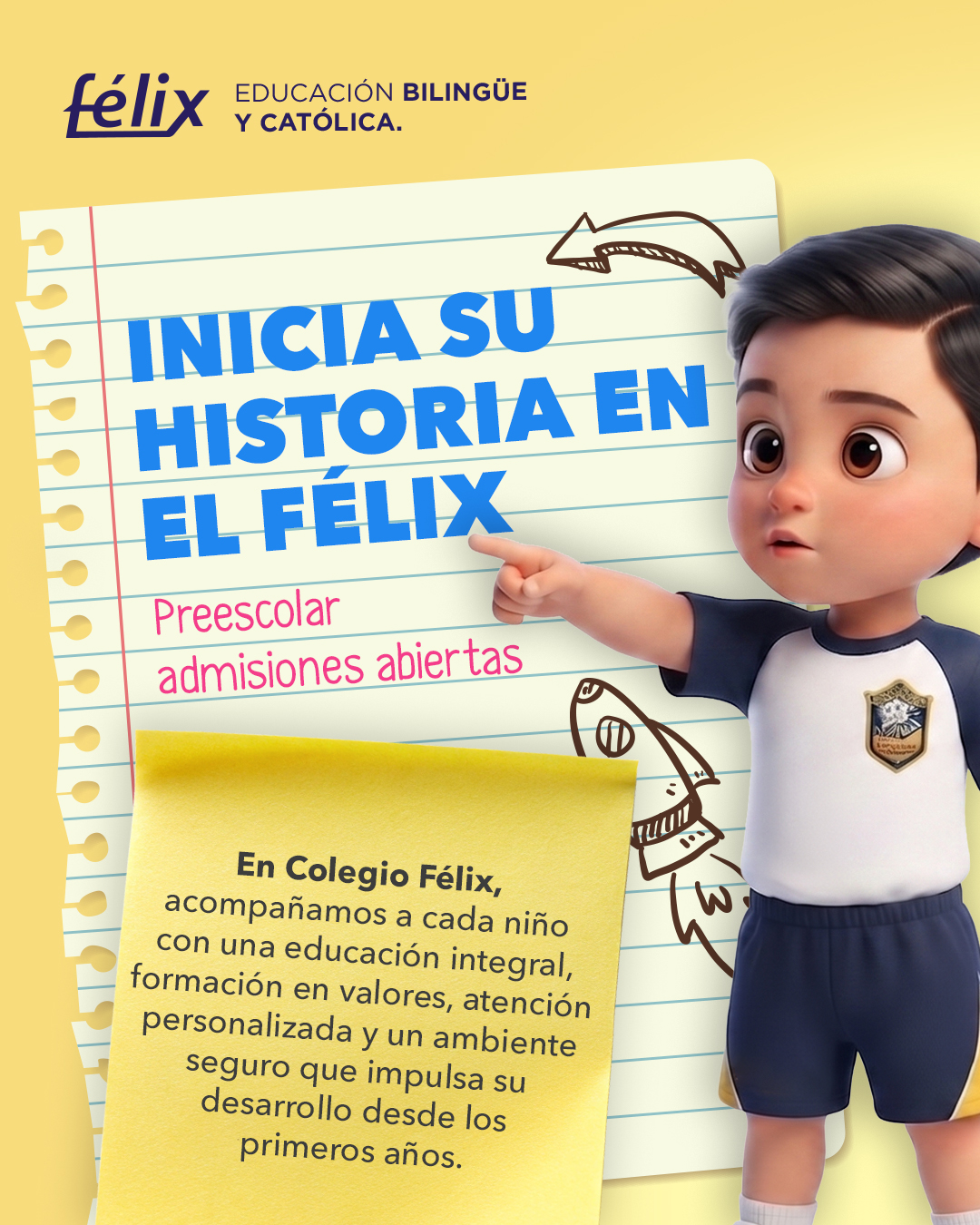 Elegir una escuela va más allá de un plan académico; significa encontrar un espacio donde se sientan felices, acompañados y motivados para alcanzar su máximo potencial.
En el Colegio Félix, creemos que cada pequeño paso cuenta para construir un gran futuro.
📩 Conoce nuestro preescolar y comienza hoy su proceso de admisión.
Mayores informes: 📲 833 208 6511
#ColegioFelix #ExcelenciaAcademica #EducacionCatolica