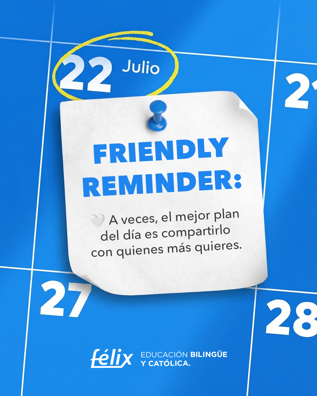 Al final, lo que más permanece no son los planes perfectos, sino las personas con quienes los compartimos 🤍
#ColegioFelix #ExcelenciaAcademica #EducacionCatolica