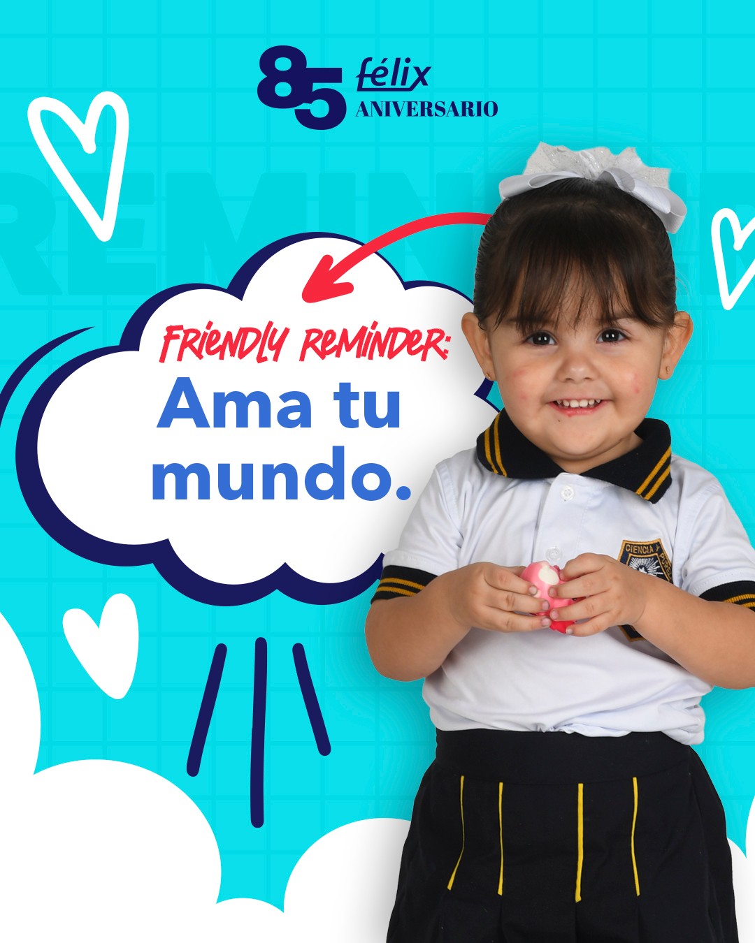 A veces, amar tu mundo también es detenerte a agradecerlo. 🤍

A las personas que te acompañan, los momentos que te hacen feliz y cada pequeño detalle que hace especial tu día.

Ama tu mundo. Cuídalo. Disfrútalo. ✨

Mayores informes: 📲 833 208 6511

#ColegioFelix #ExcelenciaAcademica #EducacionCatolica